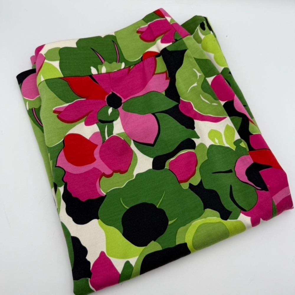 Vintage Talbots Floral Silk‎ Blend Skirt - Pink Green Red Made in USA Size 6